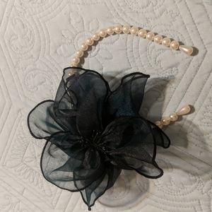 Flower and Pearl fascinator headband